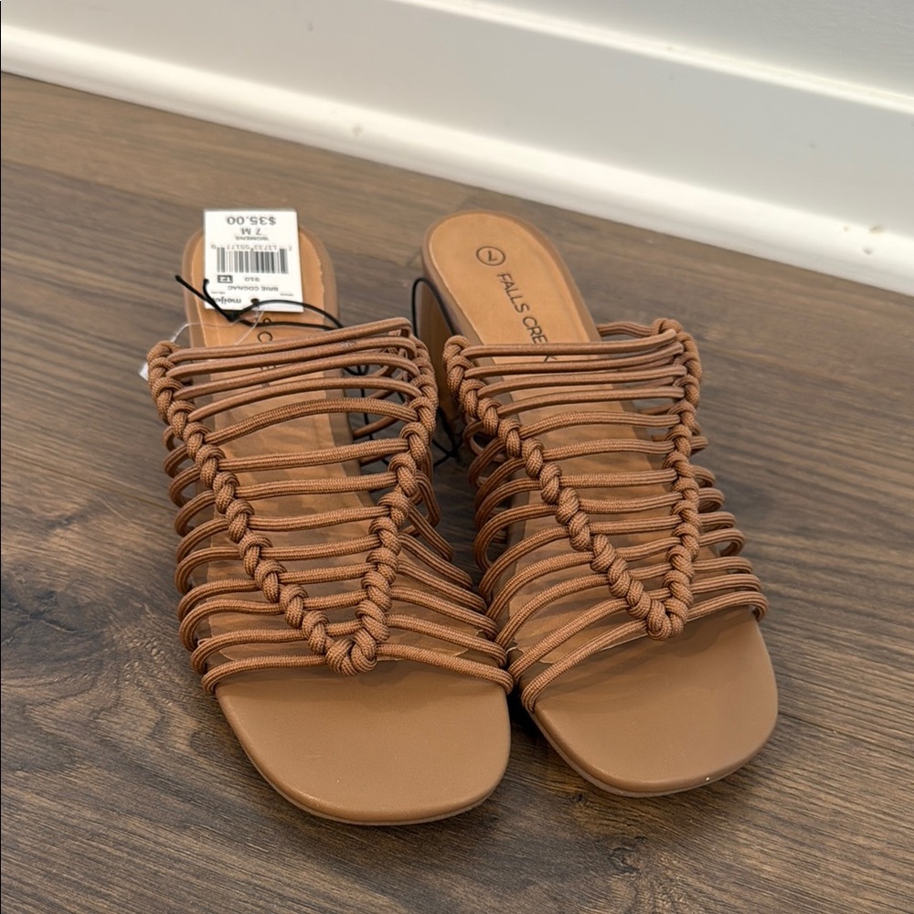 Falls Creek Tan Strappy Sandals